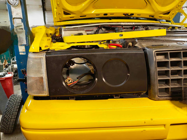 Volvo 940 front med Race3D ljusersättning monterad